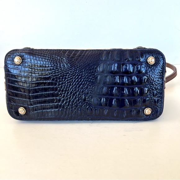 BRAHMIN Vivian Dome Tricolor Structure Croc Leather Luxury Shoulder Tote Satchel - Picture 9 of 16